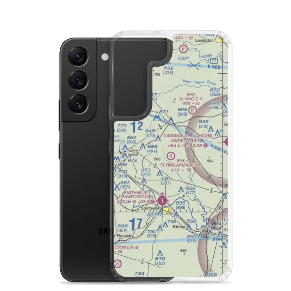 Flying Armadillo Field (1XA5) VFR Sectional Samsung Case Samsung Galaxy S22 model shown