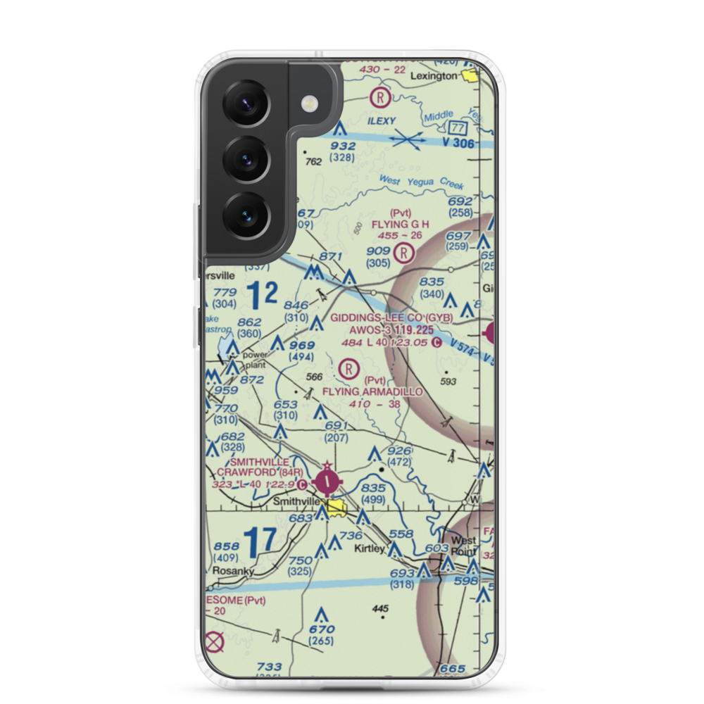 Flying Armadillo Field (1XA5) VFR Sectional Samsung Case Samsung Galaxy S22 Plus model shown