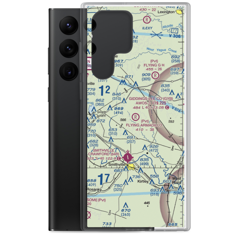 Flying Armadillo Field (1XA5) VFR Sectional Samsung Case Samsung Galaxy S22 Ultra model shown