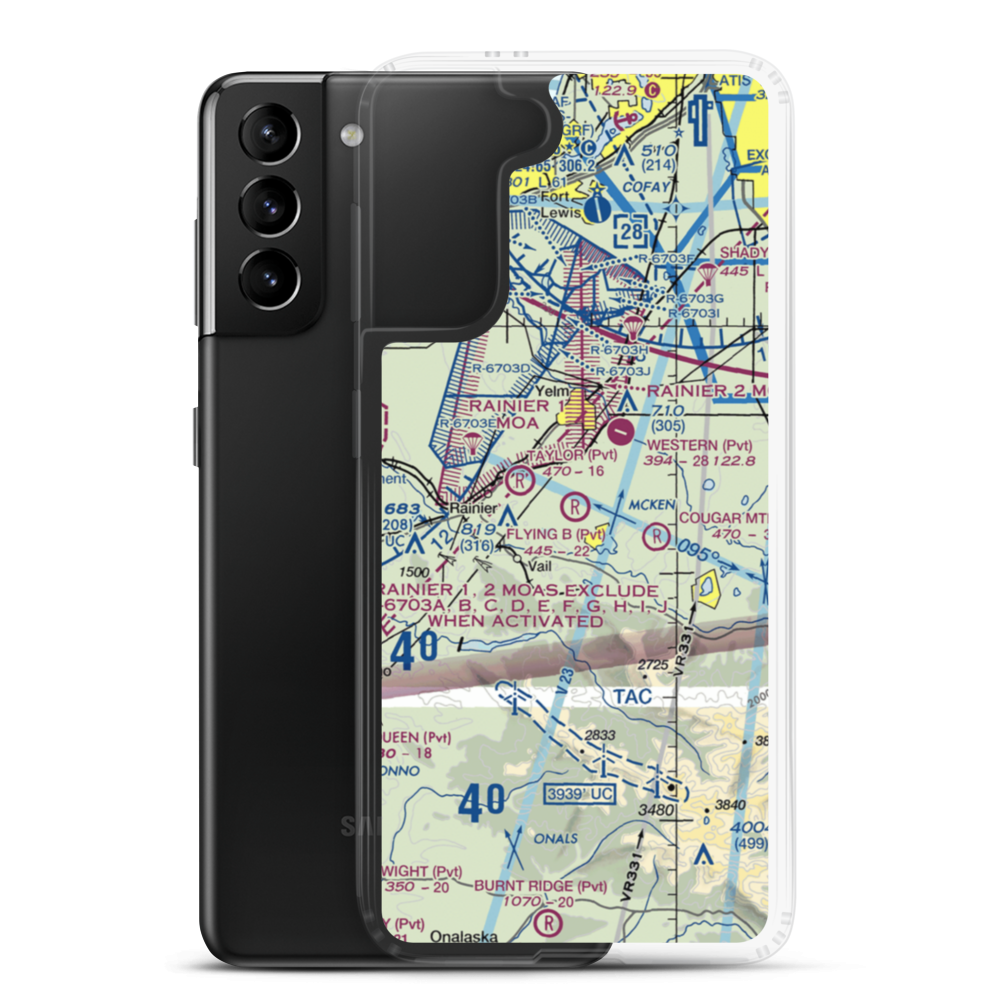 Flying B Airport (8WA0) VFR Sectional Samsung Case Samsung Galaxy S21 Plus model shown
