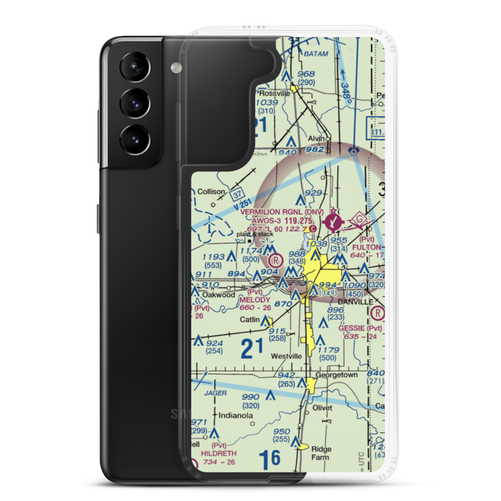 Flying B Ranch Airport (0IL3) VFR Sectional Samsung Case Samsung Galaxy S21 Plus model shown