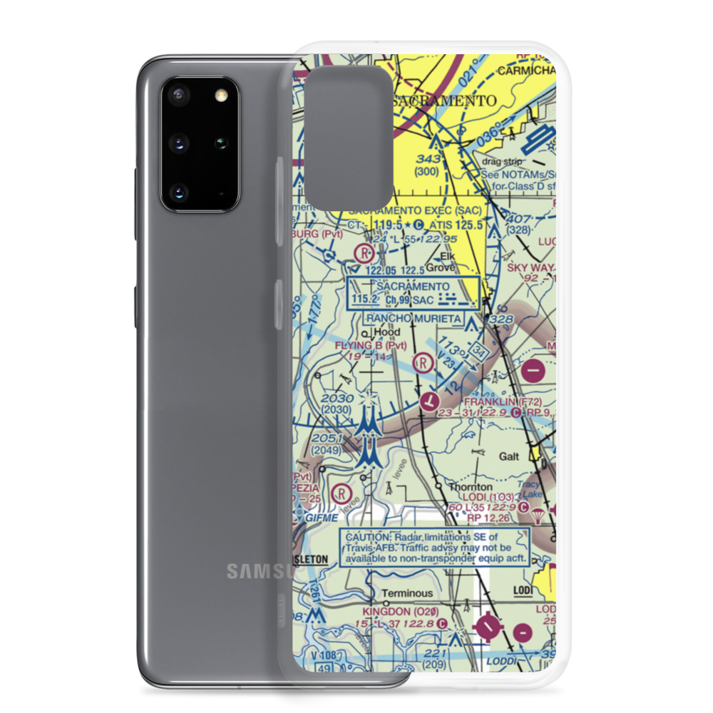 Flying B Ranch Airport (CN38) VFR Sectional Samsung Case Samsung Galaxy S20 Plus model shown