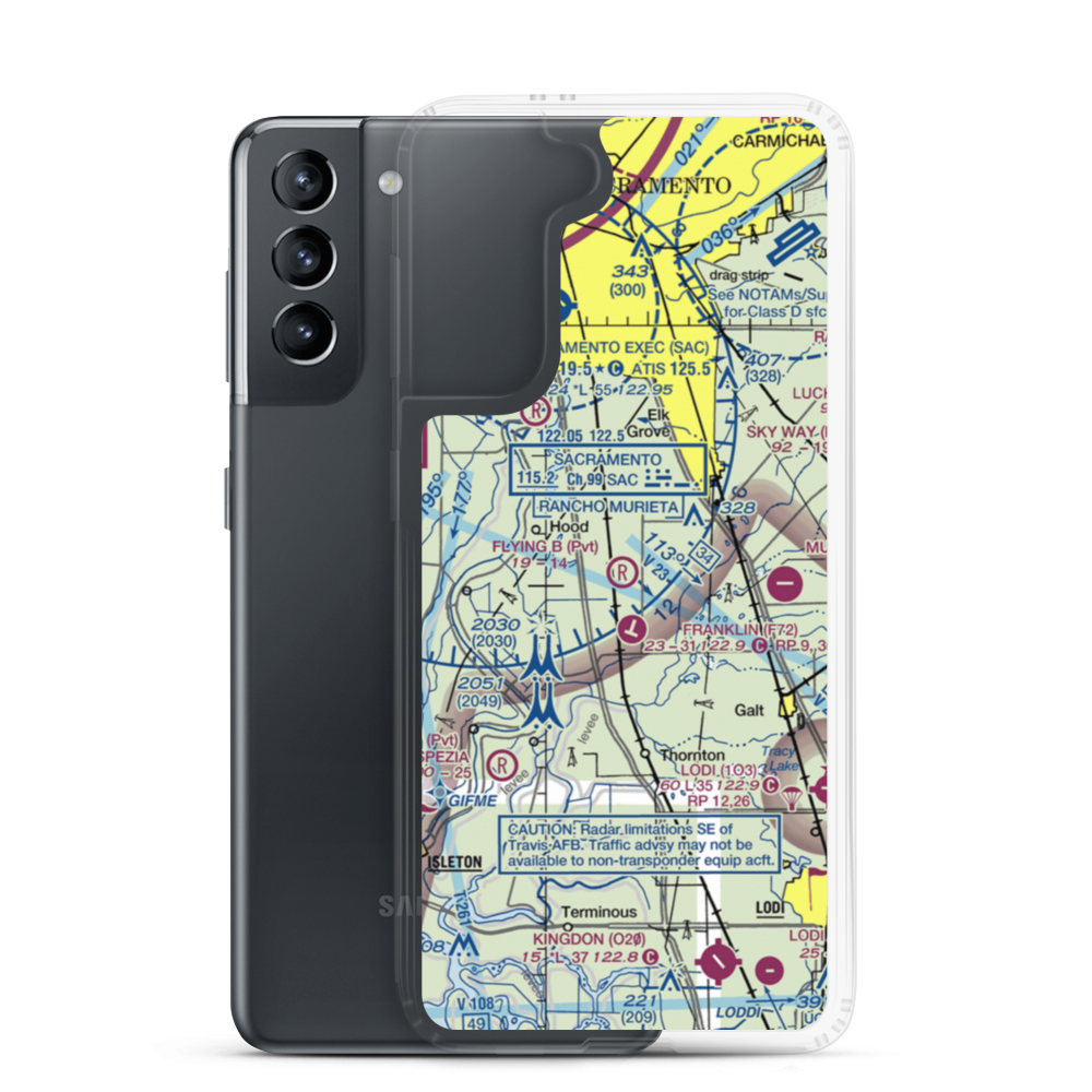 Flying B Ranch Airport (CN38) VFR Sectional Samsung Case Samsung Galaxy S21 model shown