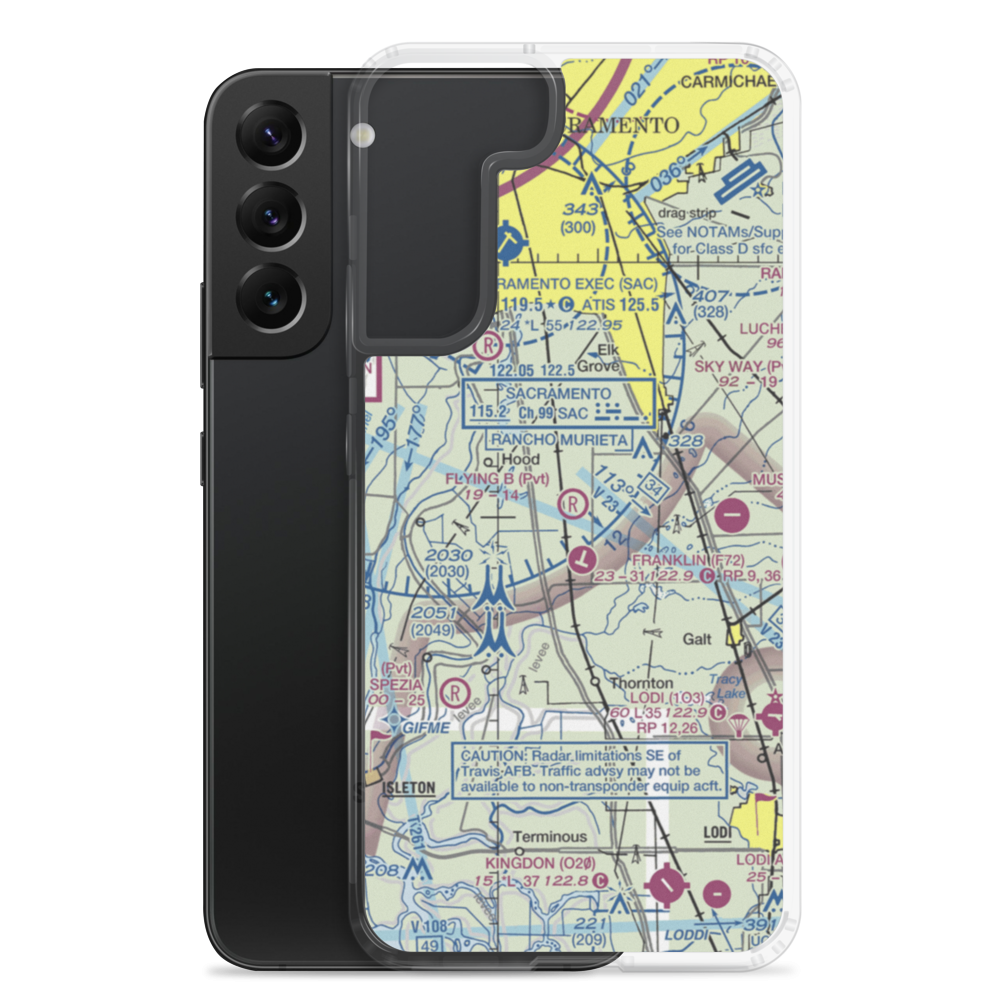 Flying B Ranch Airport (CN38) VFR Sectional Samsung Case Samsung Galaxy S22 Plus model shown