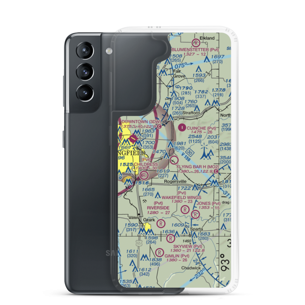 Flying Bar H Ranch Airport (MO2) VFR Sectional Samsung Case Samsung Galaxy S21 model shown