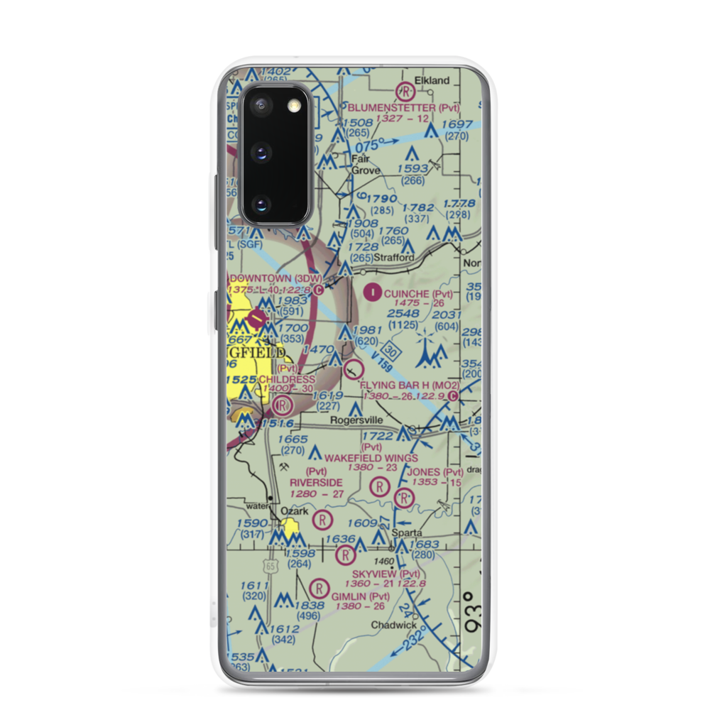 Flying Bar H Ranch Airport (MO2) VFR Sectional Samsung Case Samsung Galaxy S20 model shown