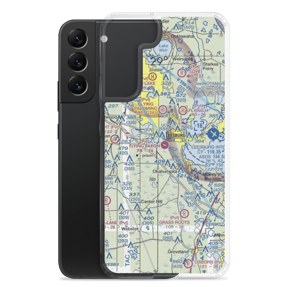 Flying Baron Estates Airport (10FA) VFR Sectional Samsung Case Samsung Galaxy S22 Plus model shown