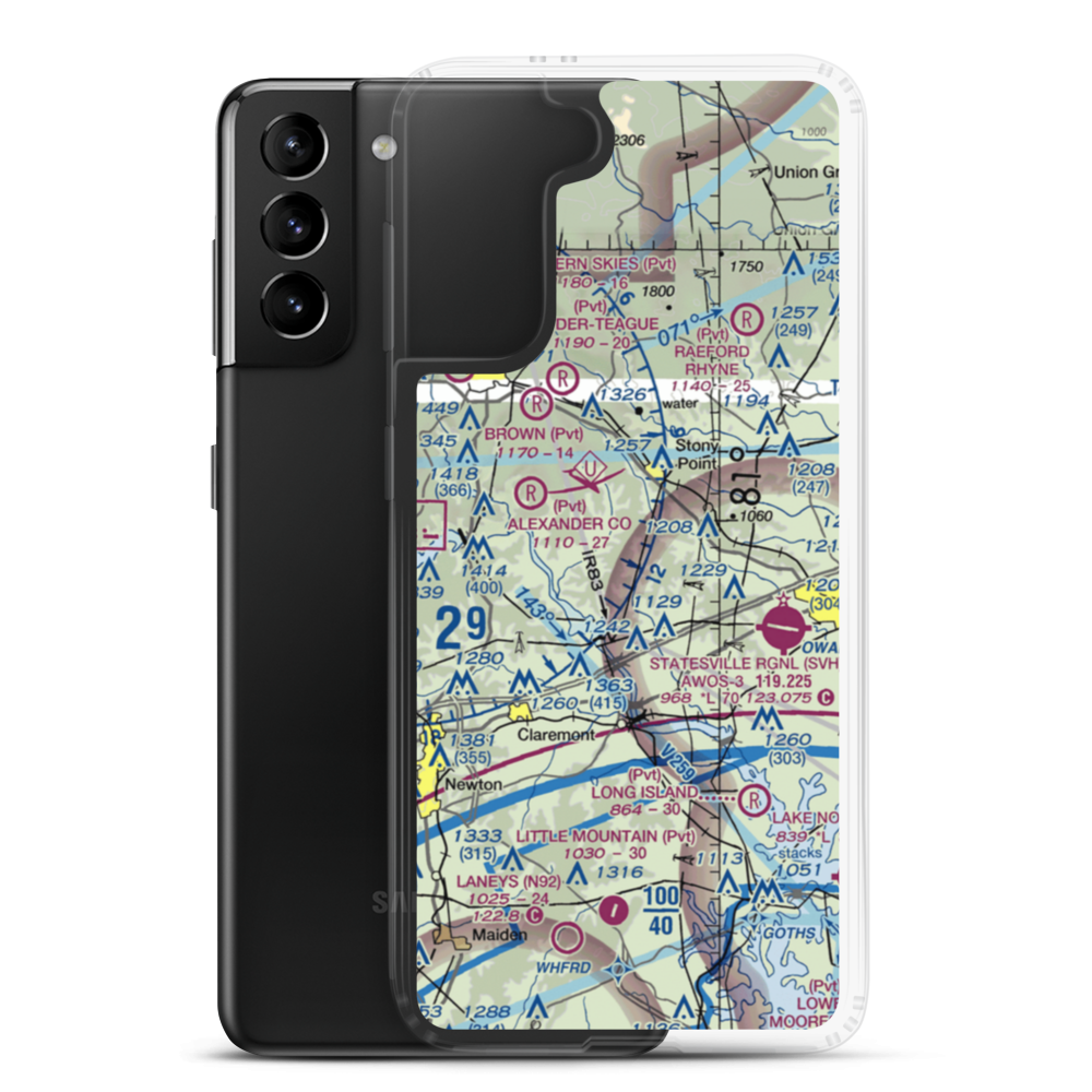 Flying Bj Airport (3NC5) VFR Sectional Samsung Case Samsung Galaxy S21 Plus model shown