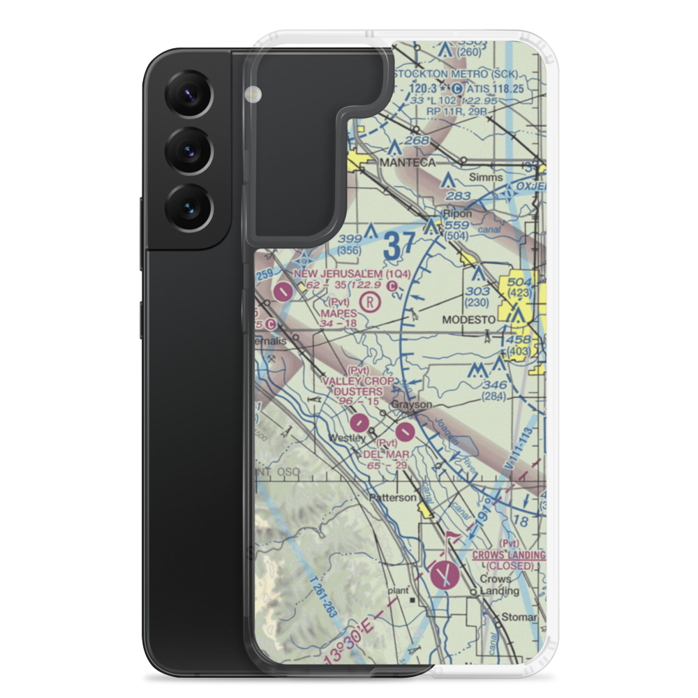 Flying Bull Airport (CN44) VFR Sectional Samsung Case Samsung Galaxy S22 Plus model shown