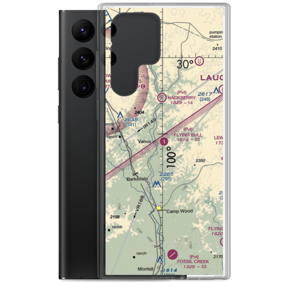 Flying Bull Ranch Airport (TA52) VFR Sectional Samsung Case Samsung Galaxy S22 Ultra model shown