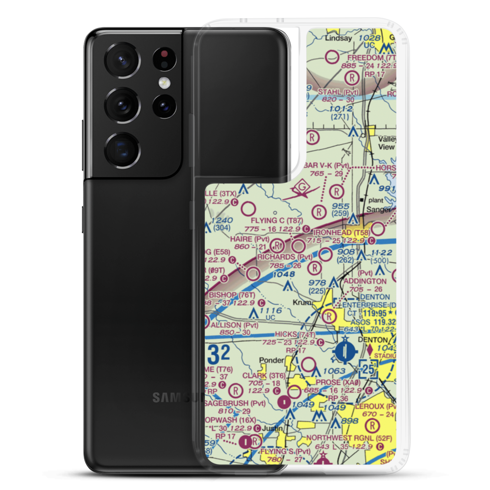 Flying C Airport (T87) VFR Sectional Samsung Case Samsung Galaxy S21 Ultra model shown