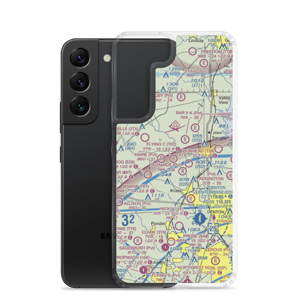 Flying C Airport (T87) VFR Sectional Samsung Case Samsung Galaxy S22 model shown