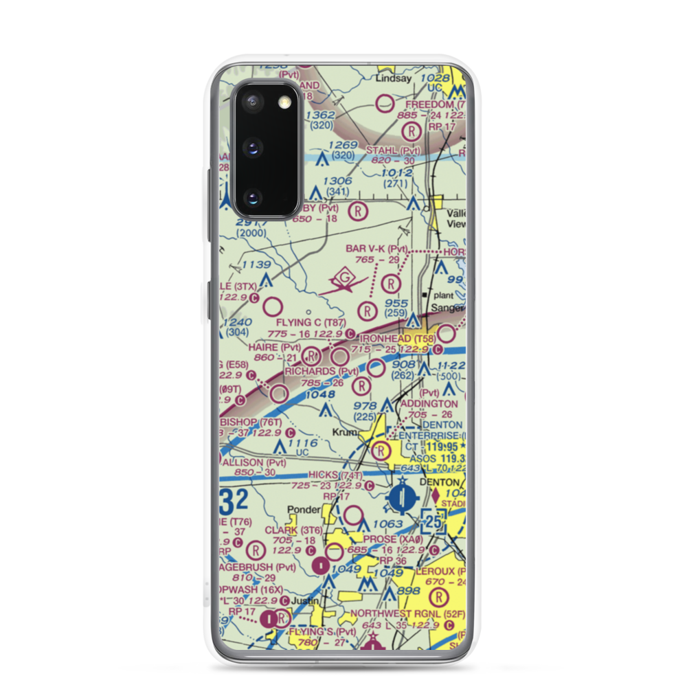 Flying C Airport (T87) VFR Sectional Samsung Case Samsung Galaxy S20 model shown