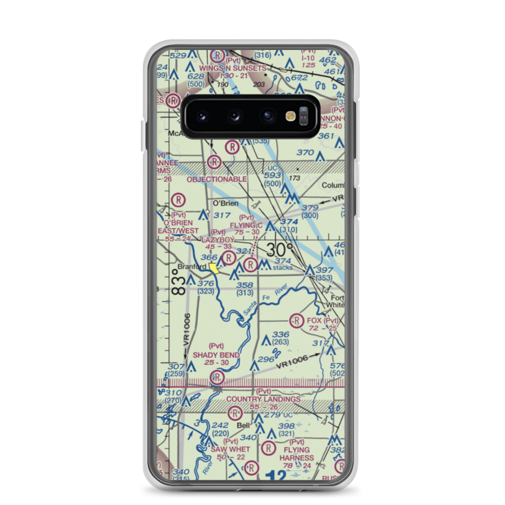 Flying C Farm Airport (FD16) VFR Sectional Samsung Case Samsung Galaxy S10 model shown