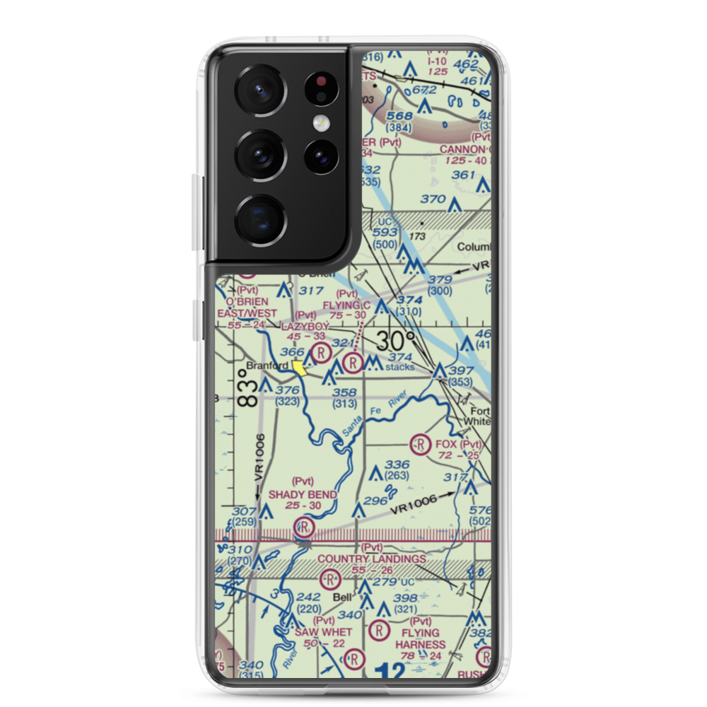 Flying C Farm Airport (FD16) VFR Sectional Samsung Case Samsung Galaxy S21 Ultra model shown