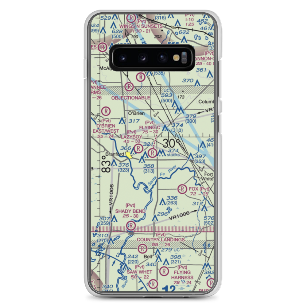 Flying C Farm Airport (FD16) VFR Sectional Samsung Case Samsung Galaxy S10+ model shown