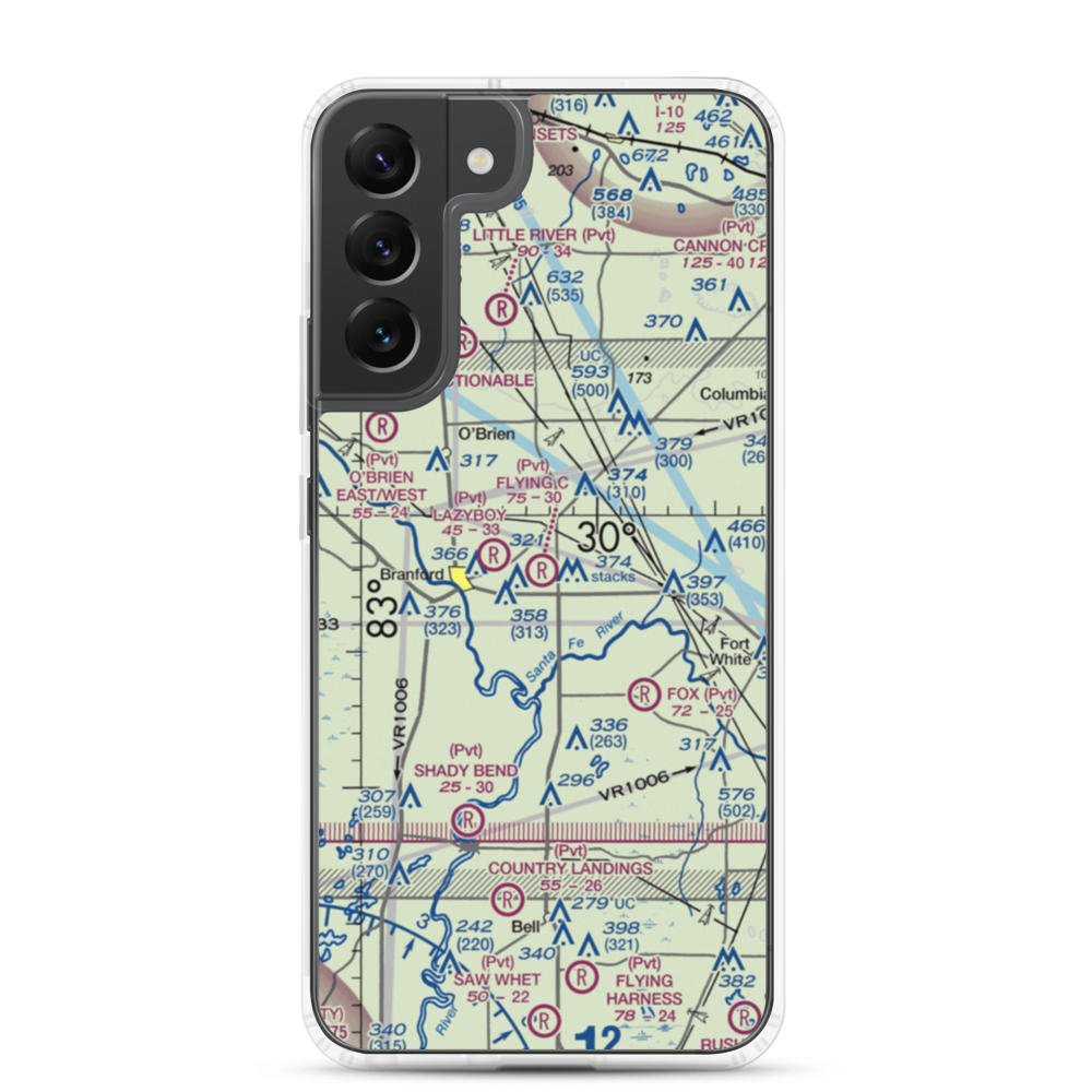 Flying C Farm Airport (FD16) VFR Sectional Samsung Case Samsung Galaxy S22 Plus model shown