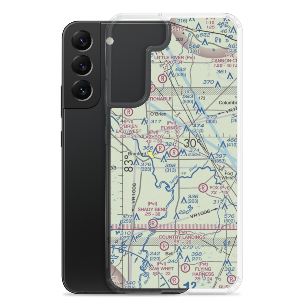 Flying C Farm Airport (FD16) VFR Sectional Samsung Case Samsung Galaxy S22 Plus model shown