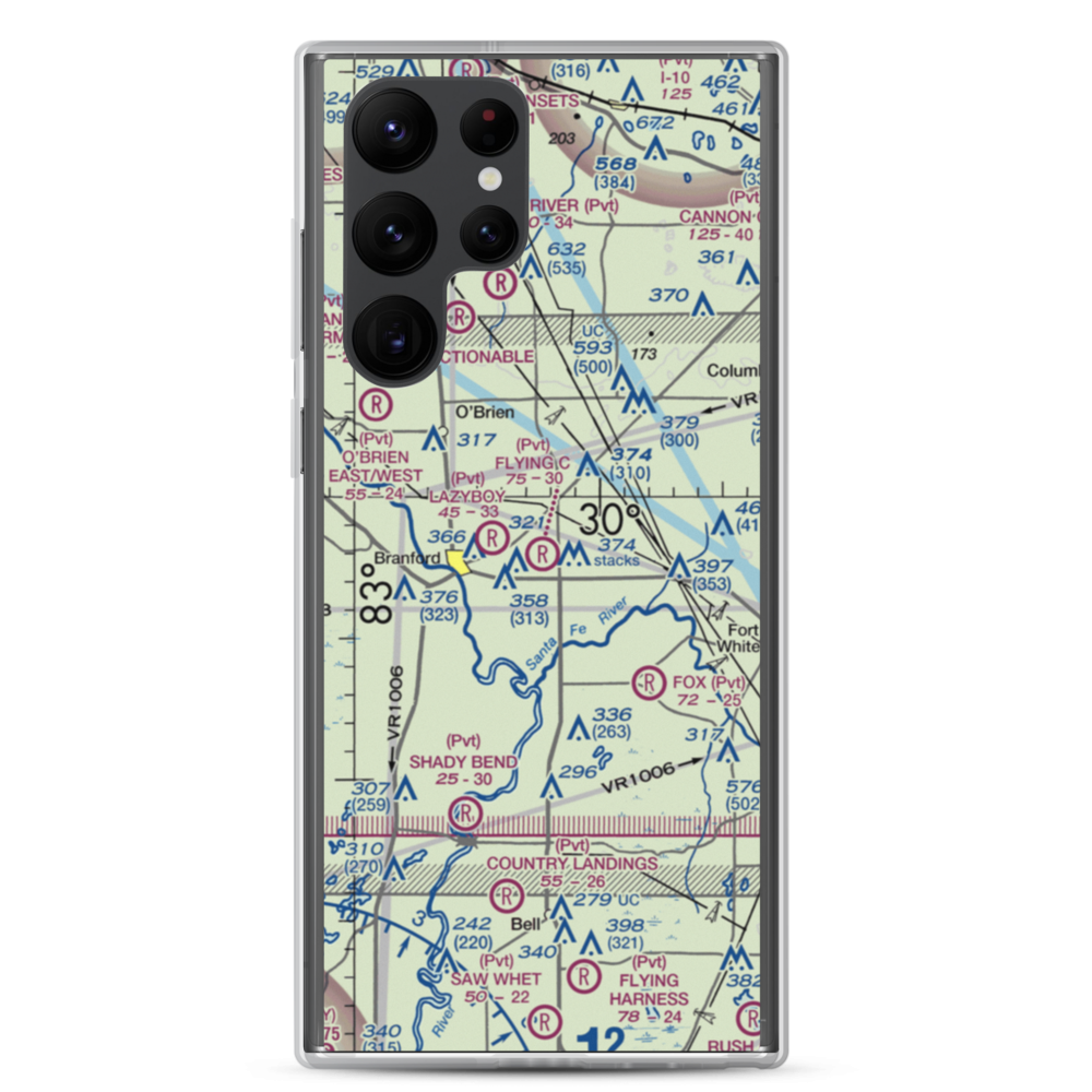 Flying C Farm Airport (FD16) VFR Sectional Samsung Case Samsung Galaxy S22 Ultra model shown