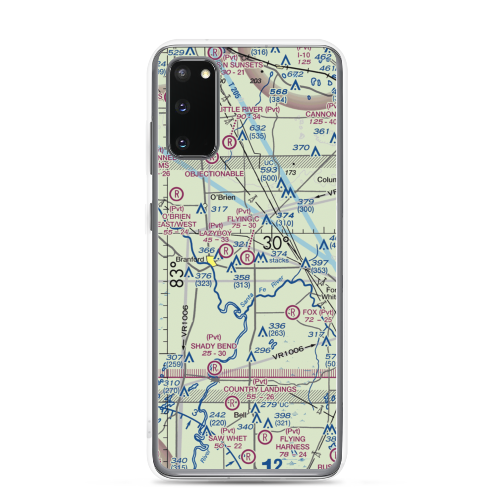 Flying C Farm Airport (FD16) VFR Sectional Samsung Case Samsung Galaxy S20 model shown