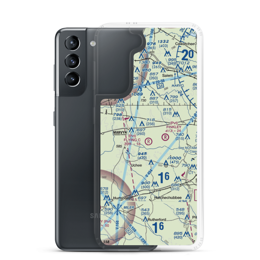 Flying C's Plantation Airport (AL51) VFR Sectional Samsung Case Samsung Galaxy S21 model shown
