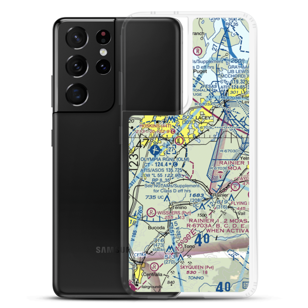 Flying Carpet Airport (3WA9) VFR Sectional Samsung Case Samsung Galaxy S21 Ultra model shown