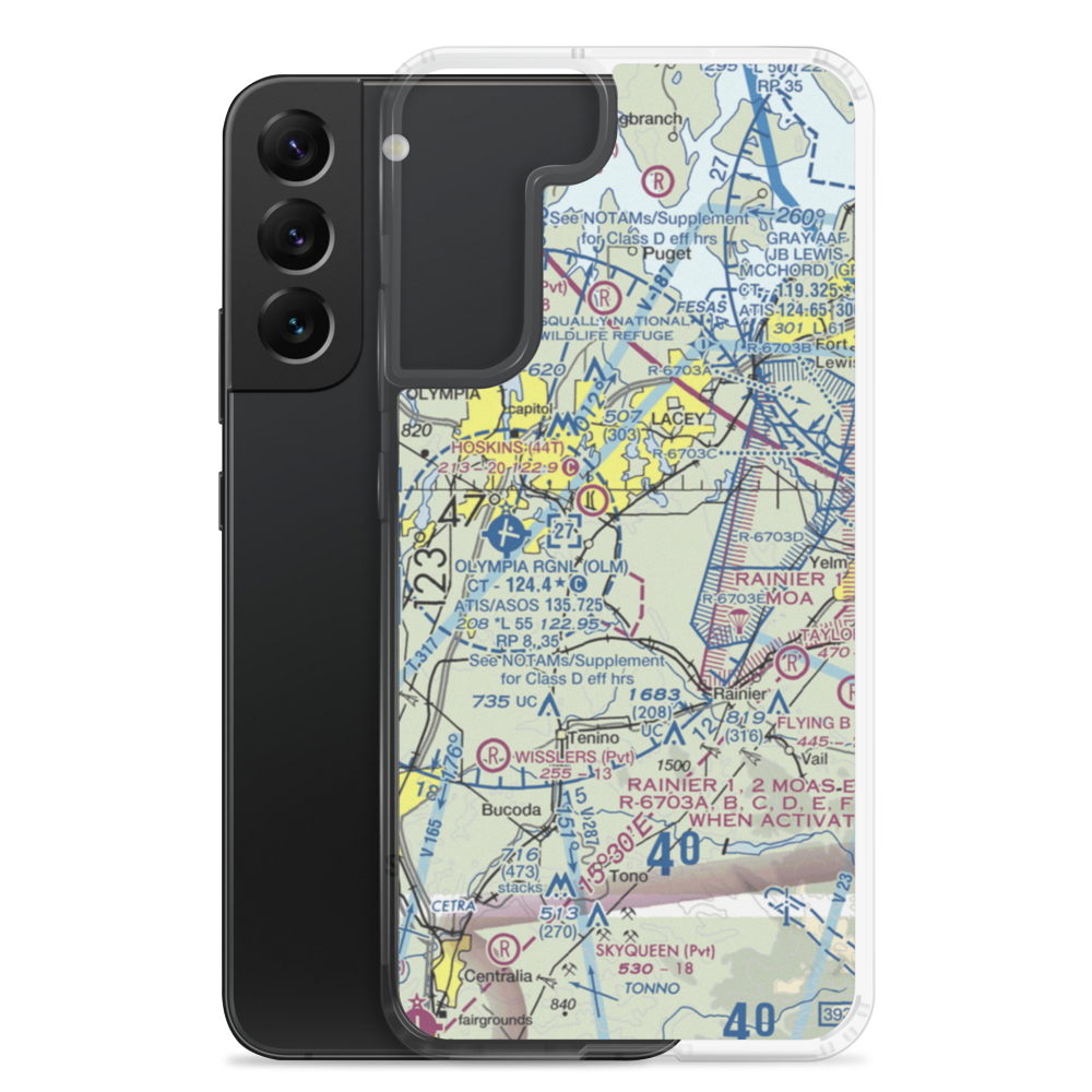 Flying Carpet Airport (3WA9) VFR Sectional Samsung Case Samsung Galaxy S22 Plus model shown