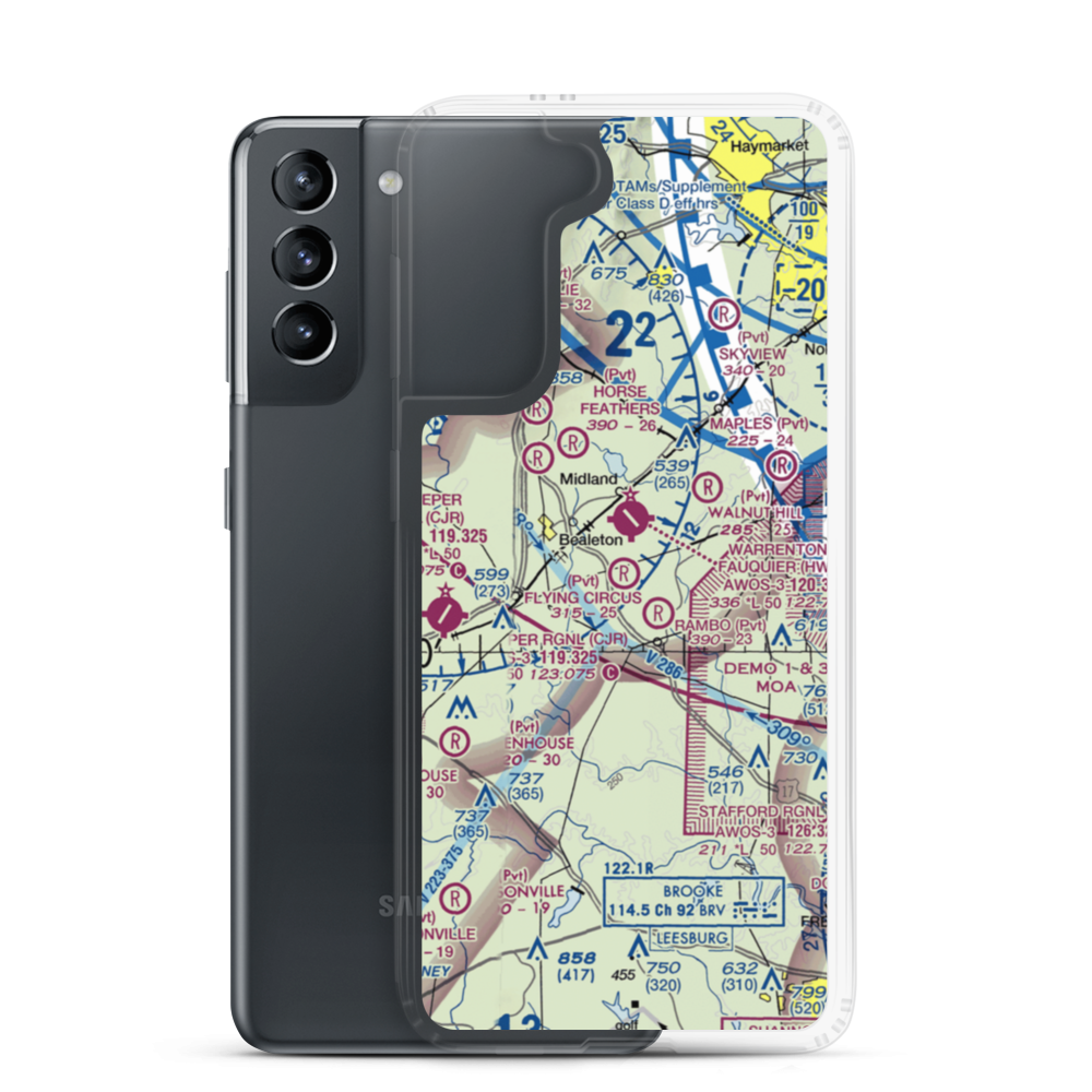 Flying Circus Aerodrome (3VA3) VFR Sectional Samsung Case Samsung Galaxy S21 model shown