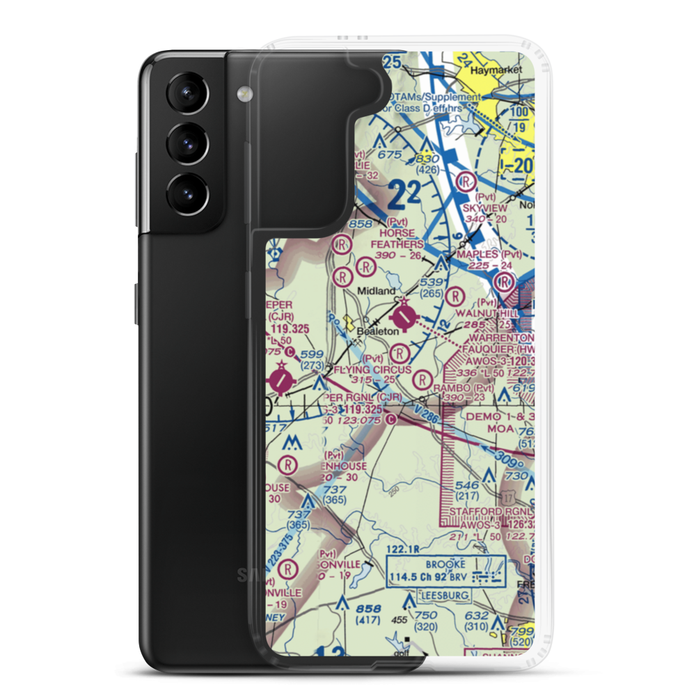 Flying Circus Aerodrome (3VA3) VFR Sectional Samsung Case Samsung Galaxy S21 Plus model shown