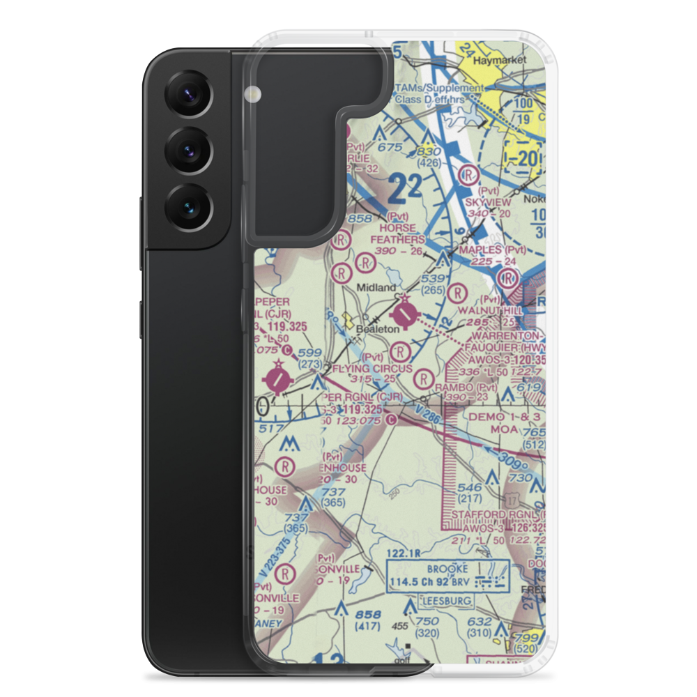 Flying Circus Aerodrome (3VA3) VFR Sectional Samsung Case Samsung Galaxy S22 Plus model shown