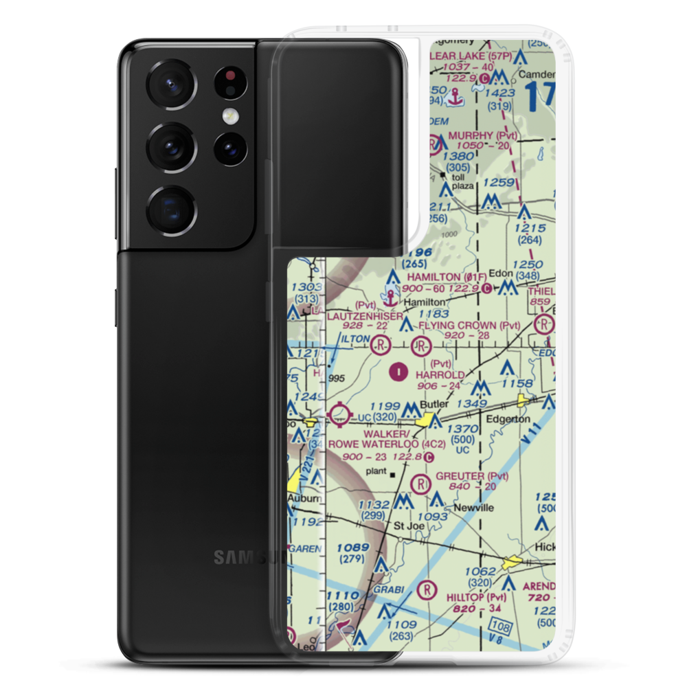 Flying Crown Airport (7IN2) VFR Sectional Samsung Case Samsung Galaxy S21 Ultra model shown