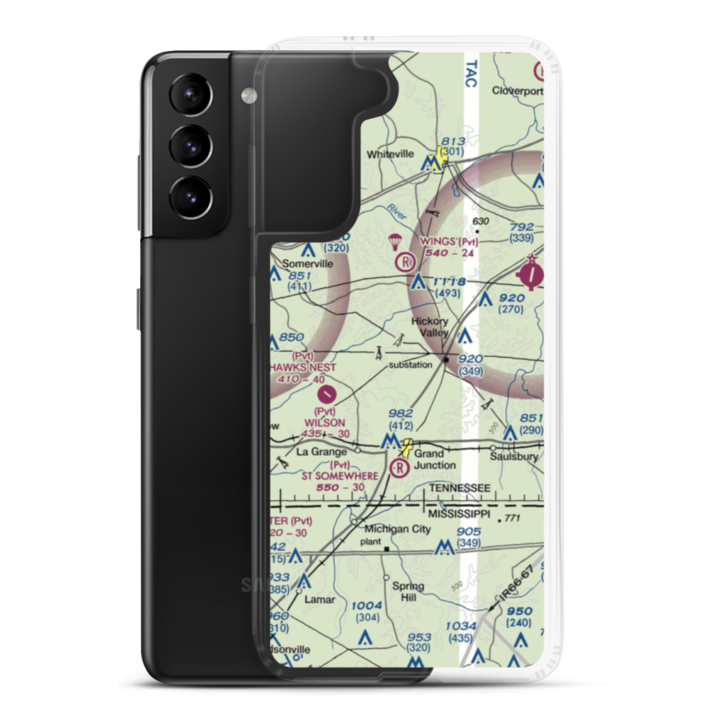 Flying D Airport (7TN5) VFR Sectional Samsung Case Samsung Galaxy S21 Plus model shown
