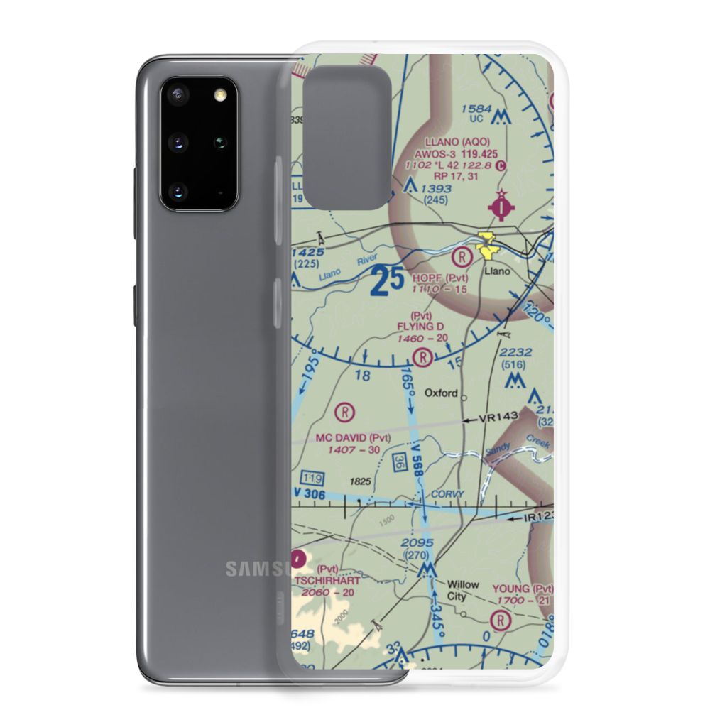 Flying D Airport (XS00) VFR Sectional Samsung Case Samsung Galaxy S20 Plus model shown