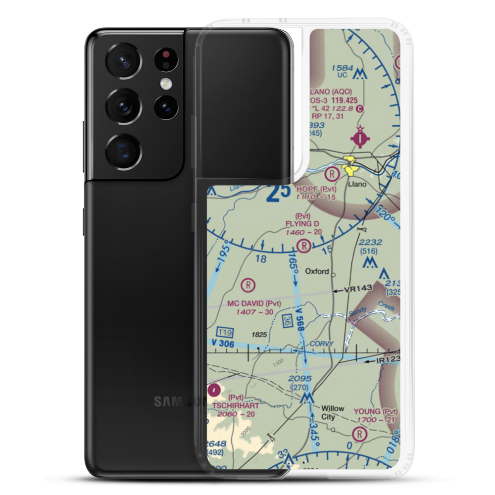 Flying D Airport (XS00) VFR Sectional Samsung Case Samsung Galaxy S21 Ultra model shown