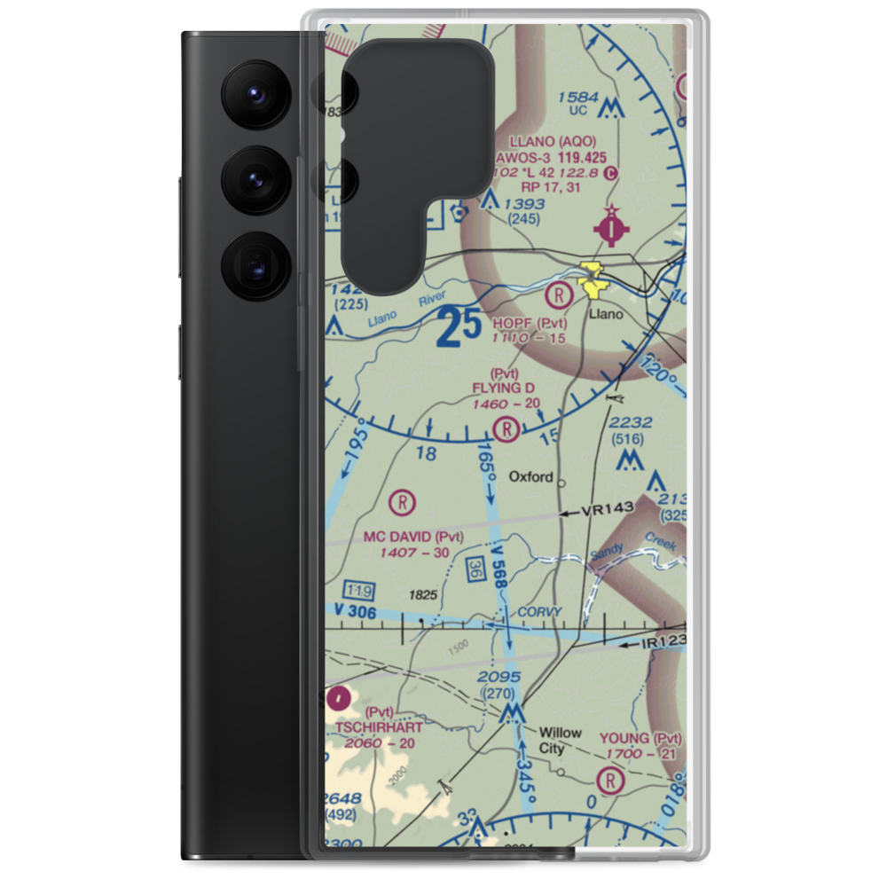 Flying D Airport (XS00) VFR Sectional Samsung Case Samsung Galaxy S22 Ultra model shown