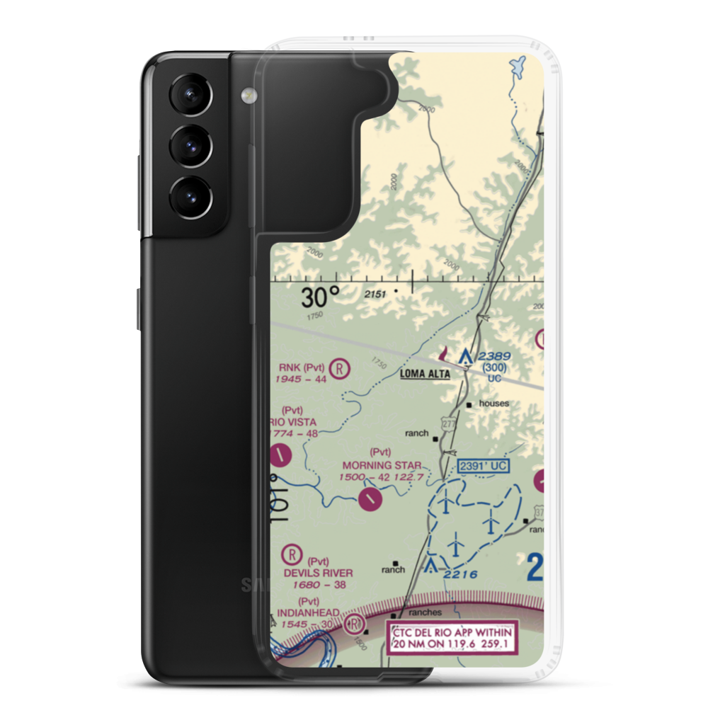 Flying D Ranch Airport (TA29) VFR Sectional Samsung Case Samsung Galaxy S21 Plus model shown