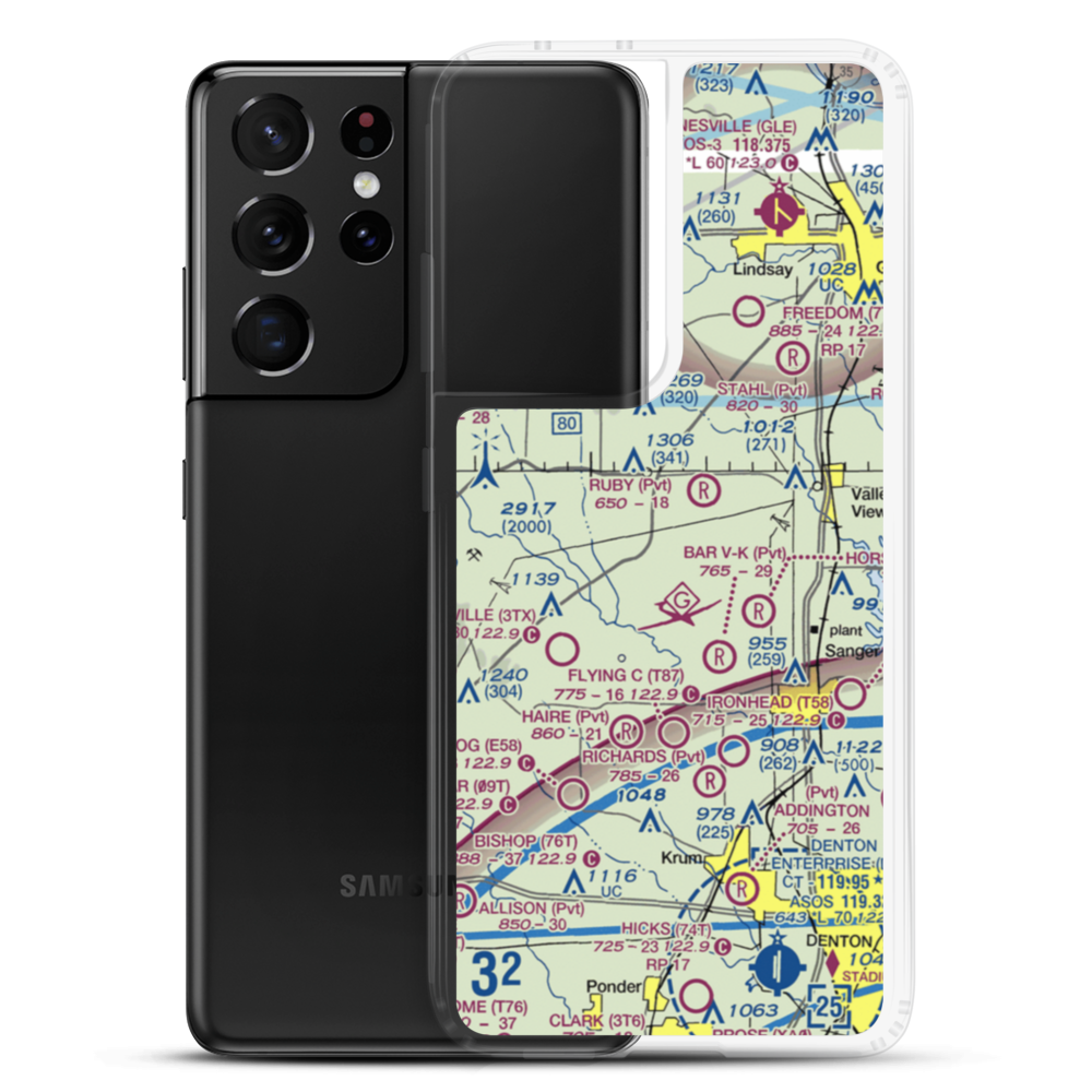 Flying D Ranch Airport (TX94) VFR Sectional Samsung Case Samsung Galaxy S21 Ultra model shown
