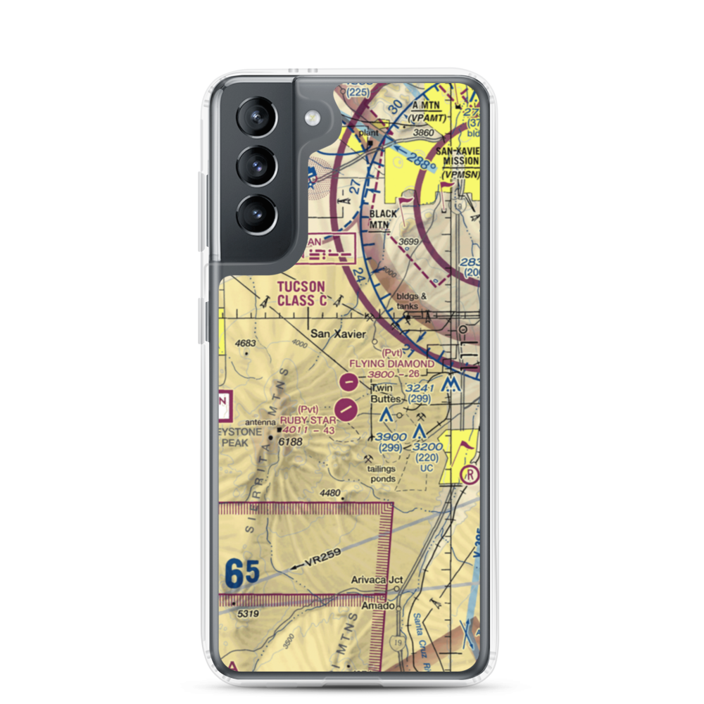 Flying Diamond Airport (6AZ8) VFR Sectional Samsung Case Samsung Galaxy S21 model shown