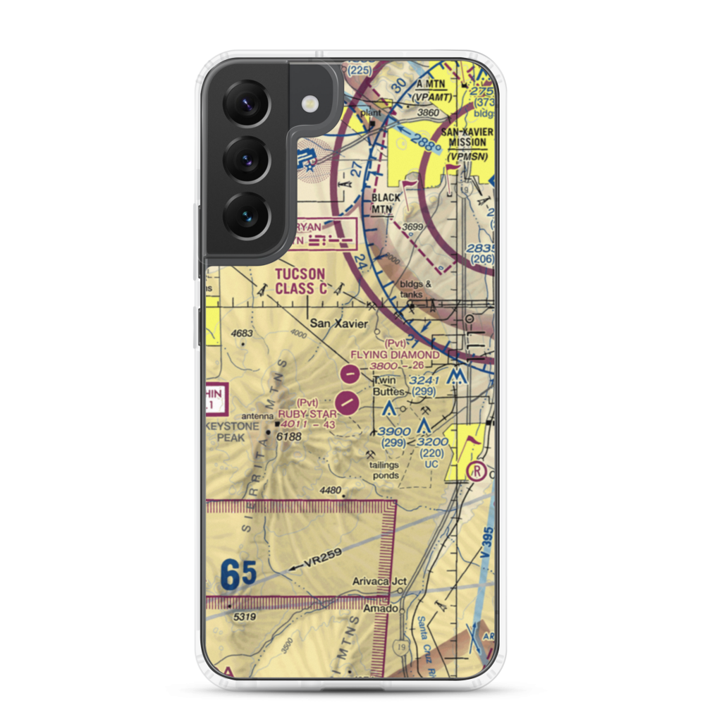 Flying Diamond Airport (6AZ8) VFR Sectional Samsung Case Samsung Galaxy S22 Plus model shown