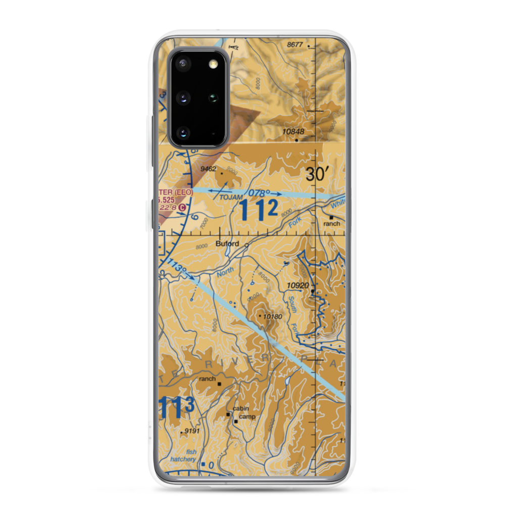 Flying Dog Ranch Airstrip (41CO) VFR Sectional Samsung Case Samsung Galaxy S20 Plus model shown