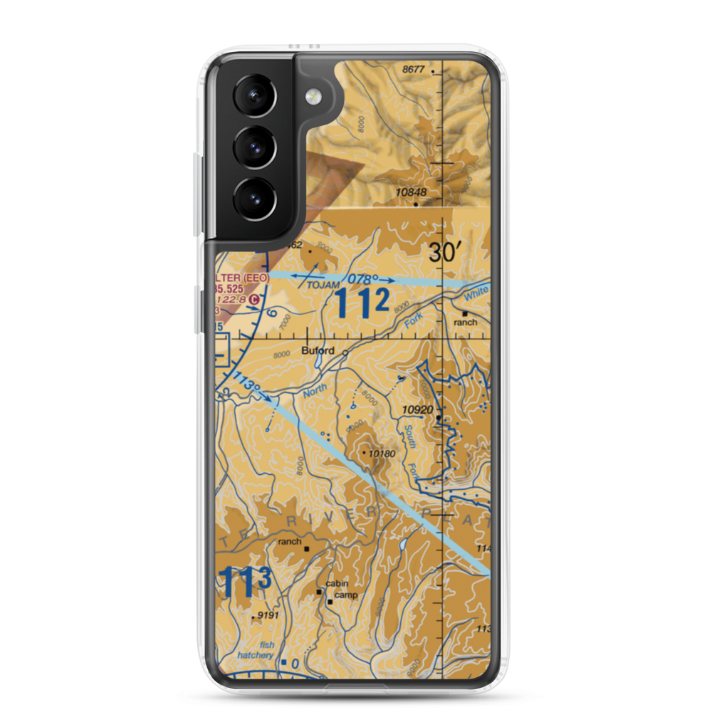 Flying Dog Ranch Airstrip (41CO) VFR Sectional Samsung Case Samsung Galaxy S21 Plus model shown