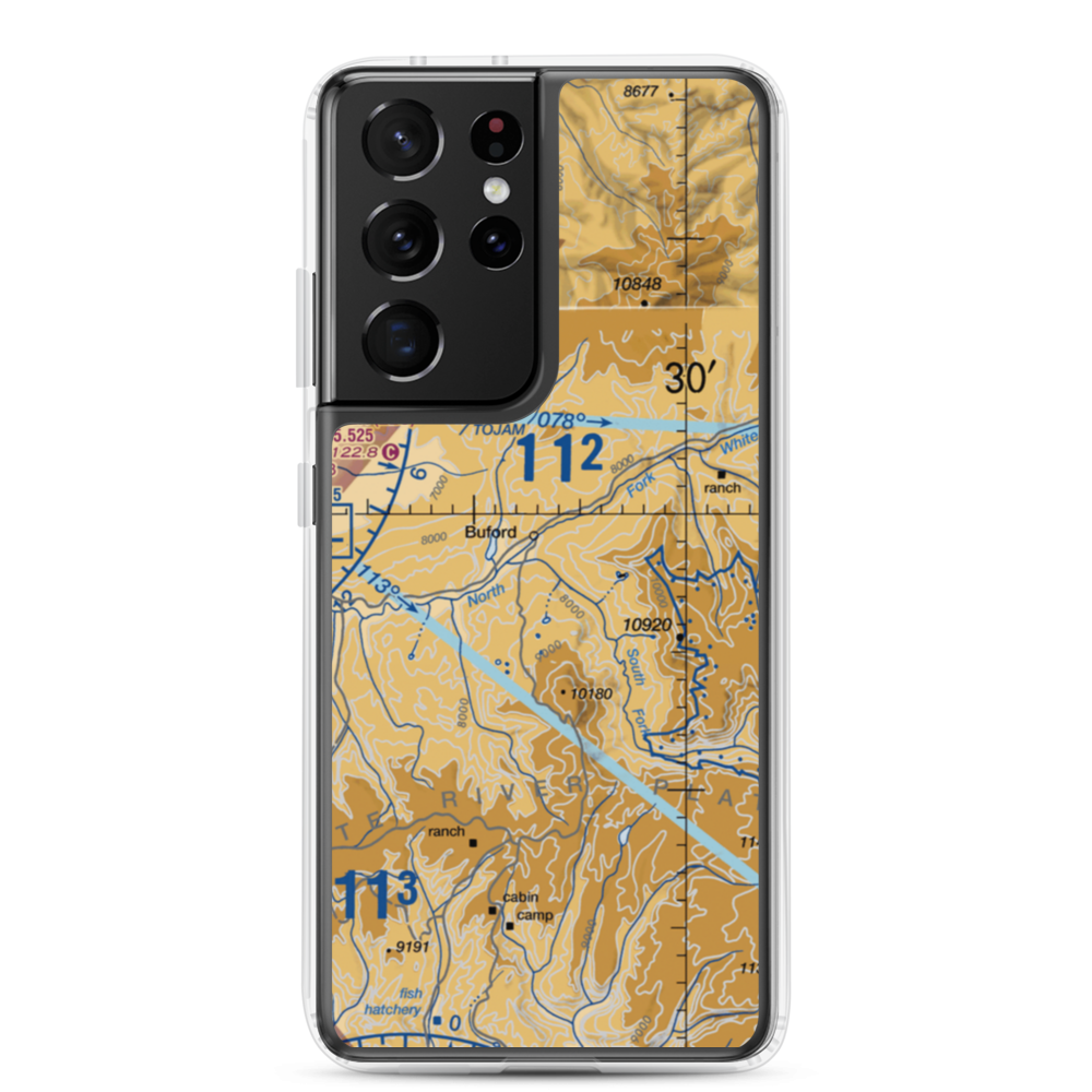 Flying Dog Ranch Airstrip (41CO) VFR Sectional Samsung Case Samsung Galaxy S21 Ultra model shown