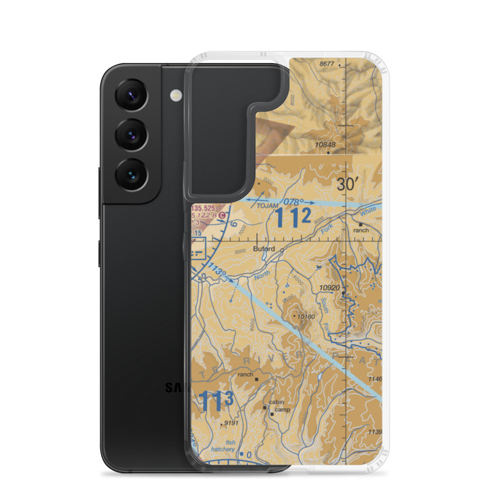 Flying Dog Ranch Airstrip (41CO) VFR Sectional Samsung Case Samsung Galaxy S22 model shown