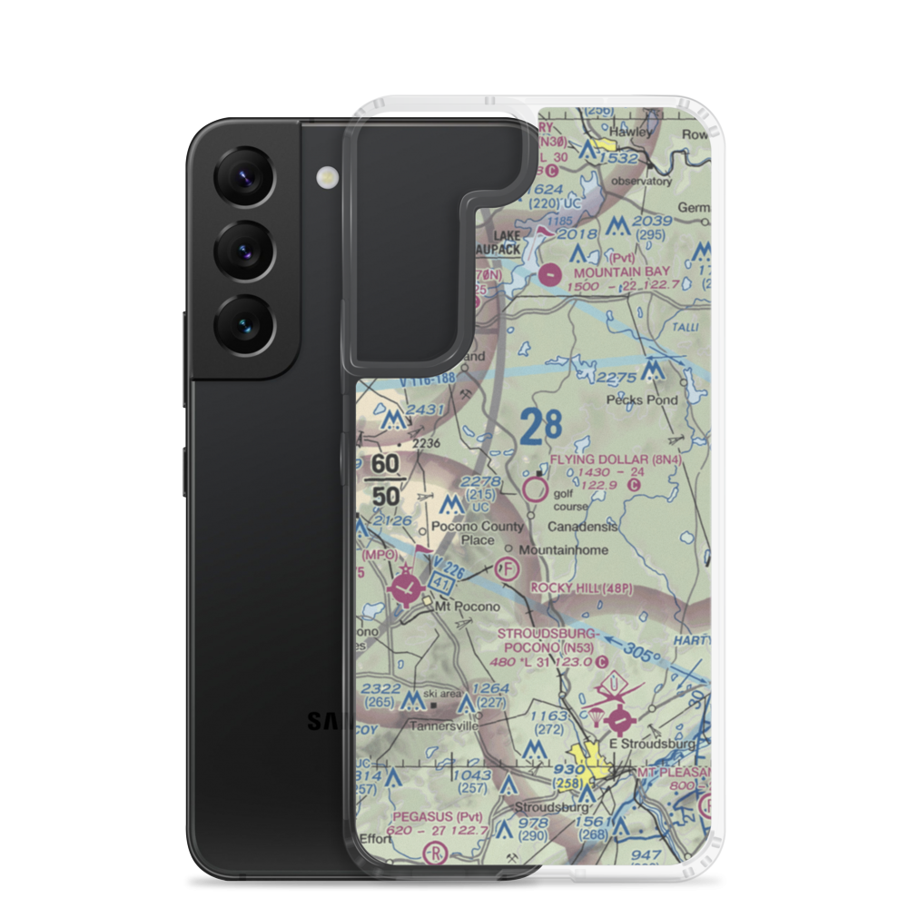 Flying Dollar Airport (8N4) VFR Sectional Samsung Case Samsung Galaxy S22 model shown