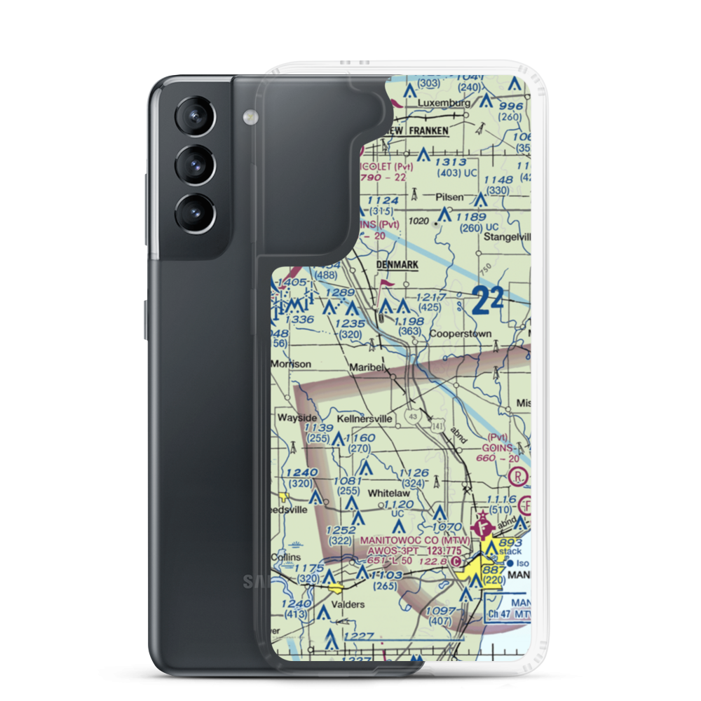 Flying Dollar Ranch Airport (9WI2) VFR Sectional Samsung Case Samsung Galaxy S21 model shown