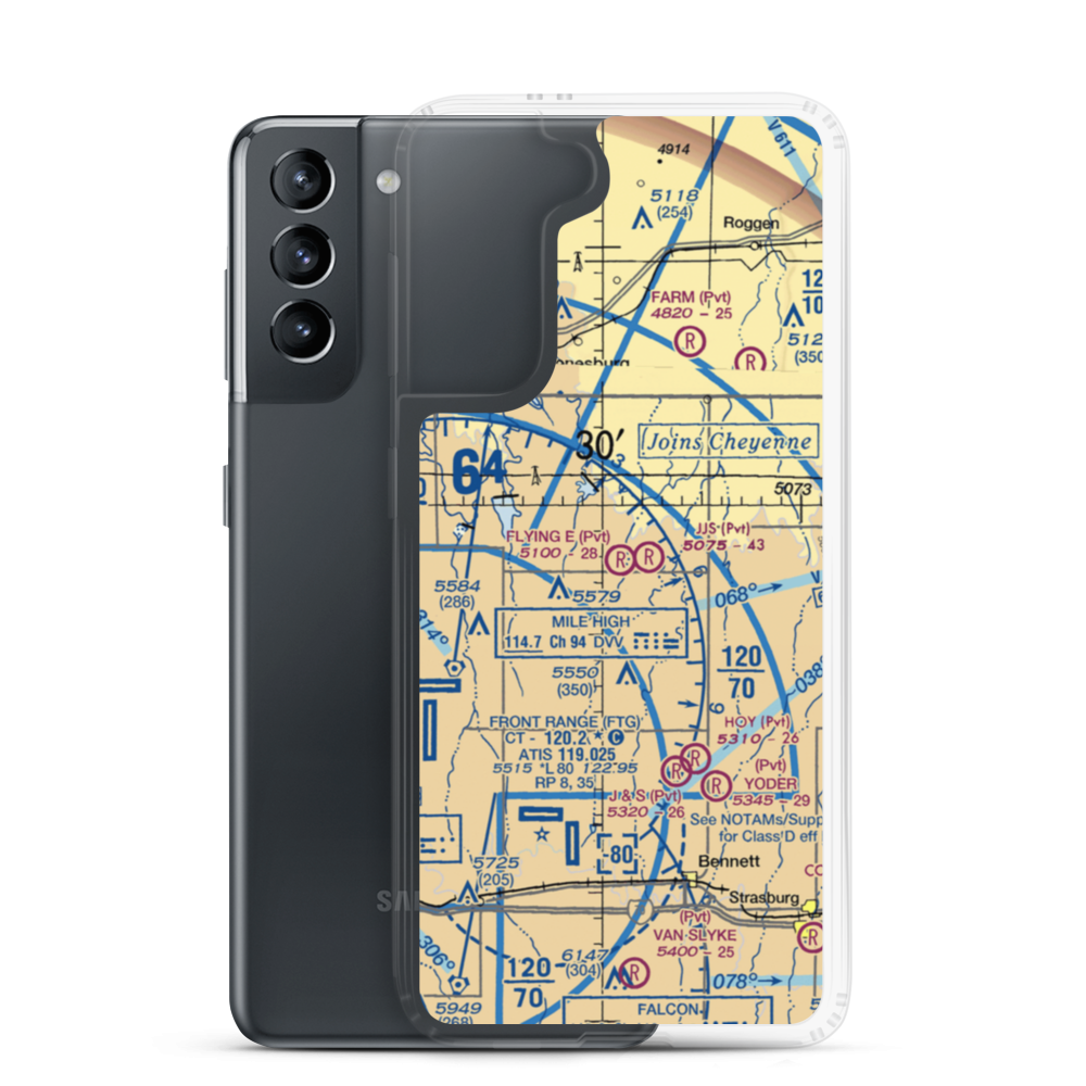Flying E Airport (22CO) VFR Sectional Samsung Case Samsung Galaxy S21 model shown