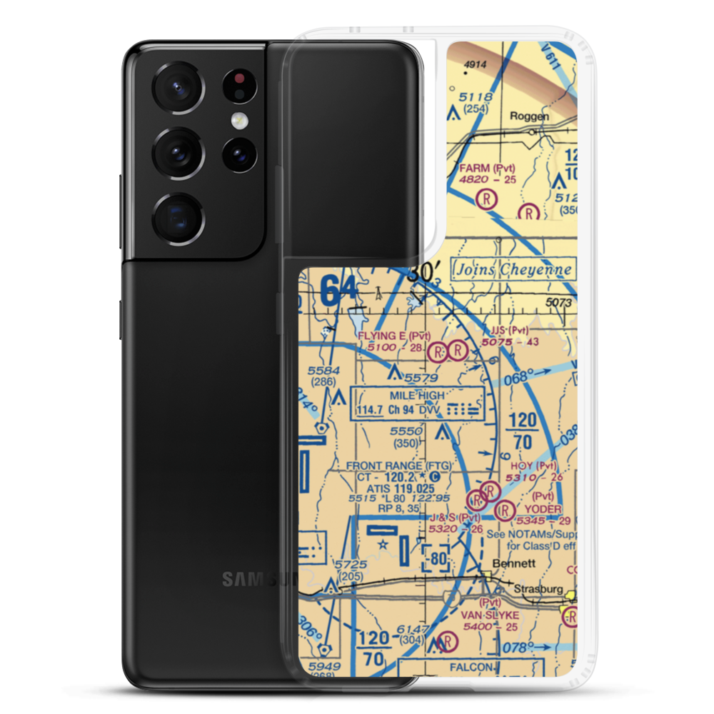 Flying E Airport (22CO) VFR Sectional Samsung Case Samsung Galaxy S21 Ultra model shown