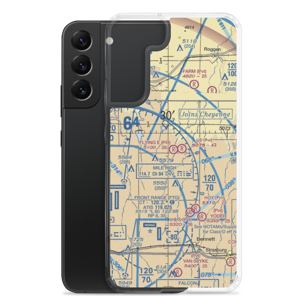 Flying E Airport (22CO) VFR Sectional Samsung Case Samsung Galaxy S22 Plus model shown