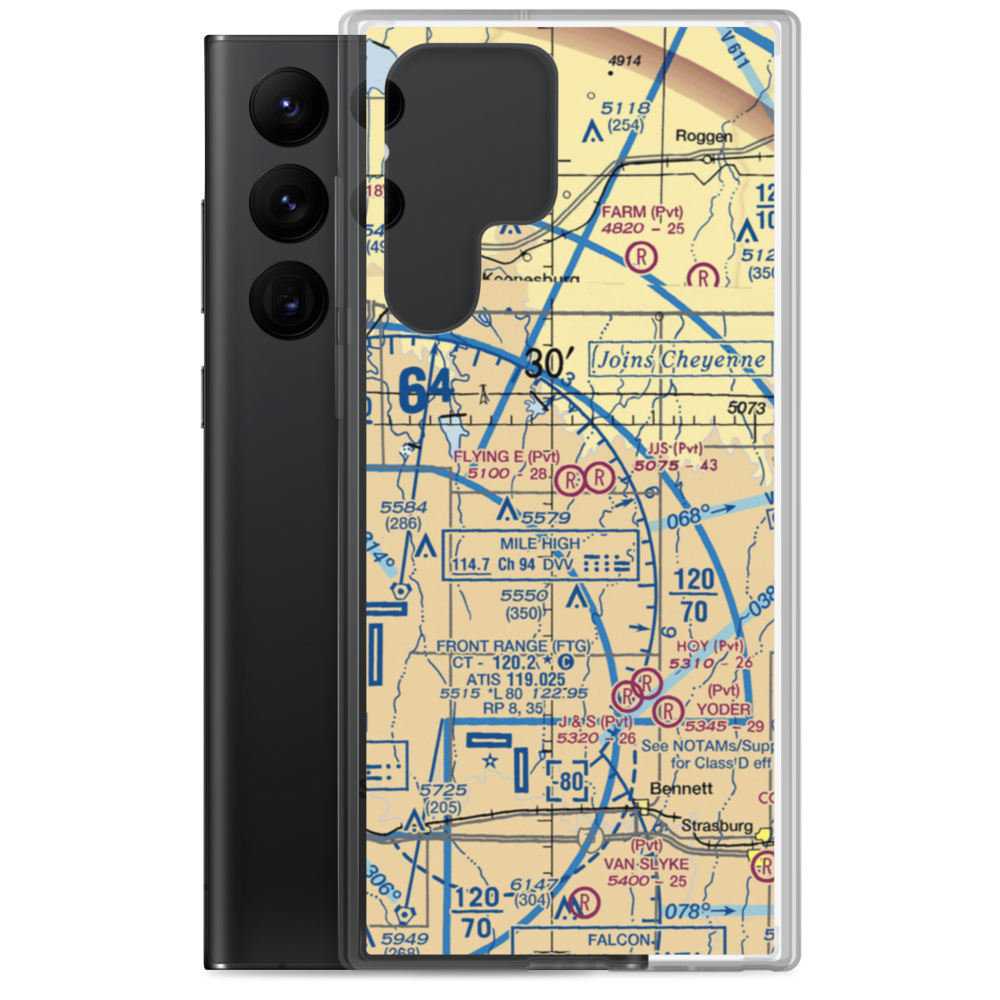 Flying E Airport (22CO) VFR Sectional Samsung Case Samsung Galaxy S22 Ultra model shown