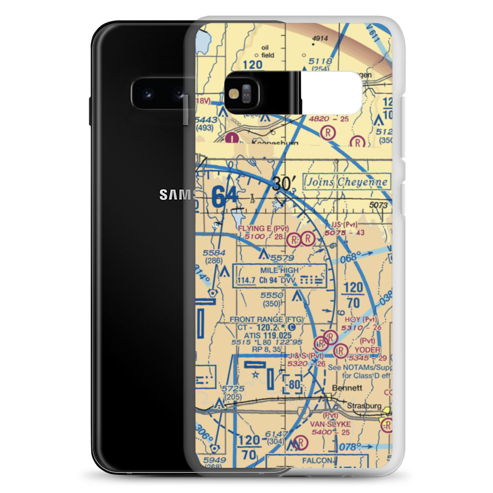 Flying E Airport (22CO) VFR Sectional Samsung Case Samsung Galaxy S10+ model shown
